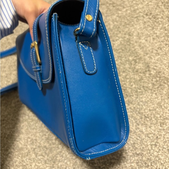 Liz Claiborne Blue Leather Messenger Shoulder Bag - Picture 6 of 10